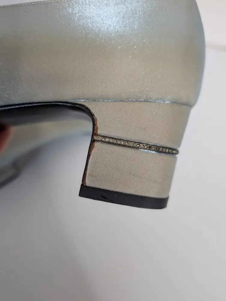 Salvatore‎ Ferragamo Nella Neoprene Nylon Pumps Blue Green Metallic Size 10 Work